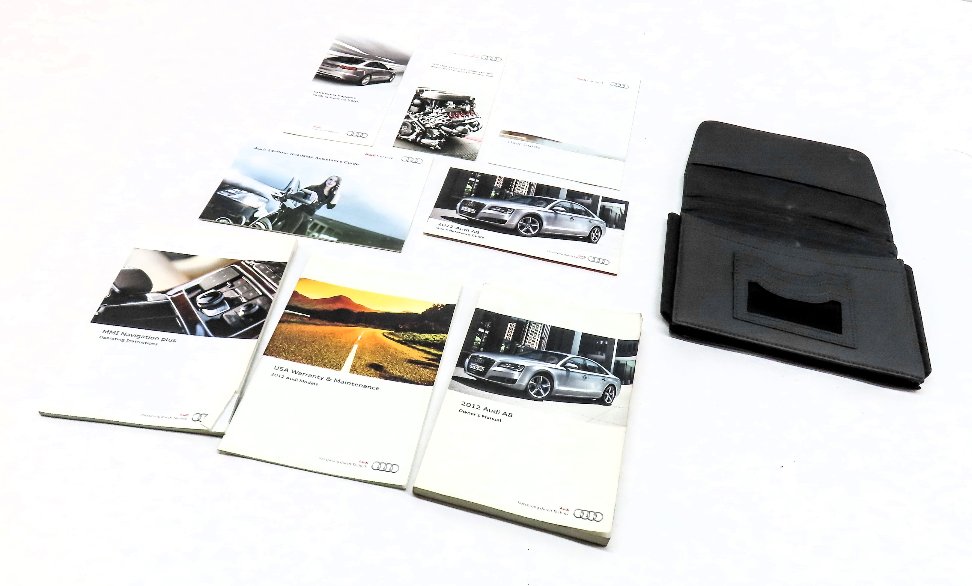 2012 AUDI A8 (D4 4H) 4.2L (CDRA) ENGINE OWNERS MANUAL BOOKLET SET/9 w/CASE — exact item pictured
